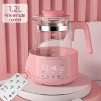 Bouilloire électrique intelligente en verre, capacité de 1,2 L, contrôle numérique, protection contre l'ébullition à sec, télécommande, appareil ménager
