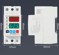 Protecteur de surtension et de sous-tension réglable 2P 220V 40A 63A, relais de protection de tension à montage sur rail DIN