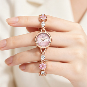 Montre de luxe pour femme avec bracelet en nacre et diamants, montre à quartz simple, élégante et étanche - Product Image 1