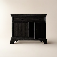 Buffet de luxe en bois massif, meuble architectural à 2 portes avec tiroir pour hôtel, villa, salon