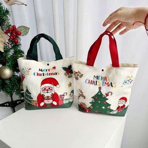 Sac fourre-tout en toile pour le rangement, idéal pour bonbons, fruits, cadeaux de Noël, emballage portable - Product Image 1
