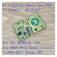 Llave remota Ho de 2 botones para PCB de coche (433Mhz/ 46 Chip)
