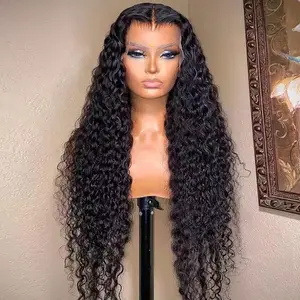 Raw Brazilian Virgin Curly Human Hair Lace Front 360 Full Lace Wig Water Wave Hd Lace Frontal Wig For Black Women