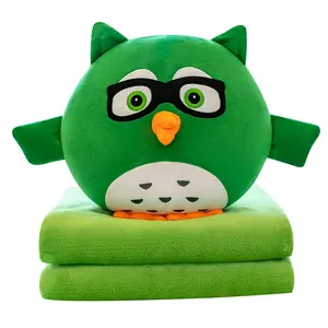 New design owl Plush figure toy custom logo plush toy Plush toy throw pillow custom logo cartoon throw pillow blanket gifts