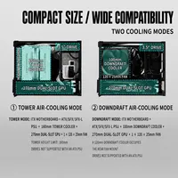 Boîtier d'ordinateur MicroATX D2 12.5L Mid Tower en alliage d'aluminium, châssis métallique pour GPU 270mm, refroidisseur CPU 160mm, alimentation ATX SFX en stock