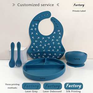 <span class=keywords><strong>Vivaio</strong></span> forniture personalizzate per bambini in Silicone bavaglino ciotola cucchiaio forchetta senza PVC gratis impermeabile all'ingrosso per bambini - Product Image 4