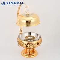XINGPAI Golden 4L 6L 8L Buffet Chaudière En Acier Inoxydable Hôtel Restaurant Chauffe-Plats De Luxe Ensemble pour Traiteur
