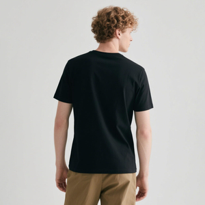 Camisetas Negras Lisas al por Mayor, Cuello Redondo, Manga Corta, Camisetas Interiores <span class=keywords><strong>de</strong></span> Poliéster para Hombre, Camisetas Lisas Unisex para Adultos - Product Image 3