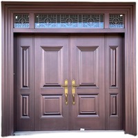 Gerbang Utama Eksterior Modern Mewah Warna Kustom Bahan Paduan Aluminium Permukaan Finishing Pembukaan Manual Desain Dua Pintu Suara