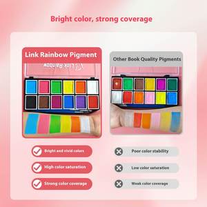 สีเพ้นท์หน้าแบบแห้งเร็วสีเดียว ผสมผสานเม็ดสีความอิ่มตัวสูงสำหรับการแสดงบนร่างกายของเด็ก - Product Image 3