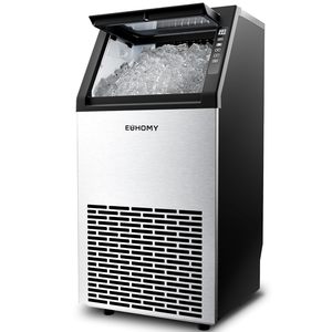 EUHOMY Commercial <b>Ice</b> <b>Maker</b> 120lbs 24H Stainless Steel Freestanding Under Counter <b>Ice</b> <b>Machine</b> With 33lbs Storage Bin - Product Image 1