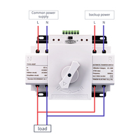 Saklar transfer otomatis daya ganda ATS, tipe MCB 2P 63A 230V