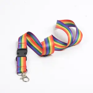 Cordon amovible anti-pilules de couleur arc-en-ciel, 10 pièces, cadeau de sport pour réunion à l'école, avec transfert de chaleur, lanière imprimée carte d'identité, bracelet suspendu