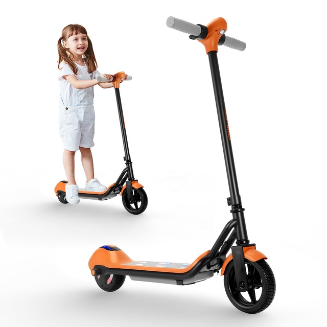 Brazil Stock E2 Kids Electric Scooter, 138W/15KM/H/8KM Range, Mini for 6-12 Years Old, Colorful LED Lights, 6.3 Inch Solid Tires