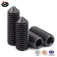 Vis sans tête à six pans creux DIN914 en acier au carbone de grade 12.9, finition oxyde noir, à pointe conique, pour le positionnement