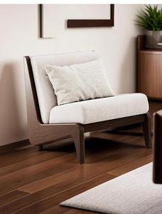 เก้าอี้โซฟาไม้เนื้อแข็งสไตล์วินเทจจากฝรั่งเศส, เก้าอี้เดี่ยวมีพนักพิงเก้าอี้ระเบียงเลานจ์สำหรับบ้านโรงแรมเฟอร์นิเจอร์ - Product Image 2