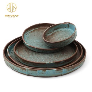 Juego de platos de cerámica de Color azul para uso en comedor occidental de porcelana de alta temperatura para <span class=keywords><strong>restaurante</strong></span> - Product Image 4