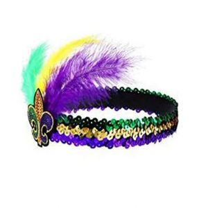 Women Favors Carnival <b>Sequins</b> Glitter Hair Band for Adult Mardi Gras Feather <b>Headband</b> Decoration - Product Image 2