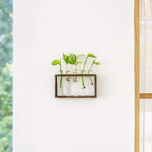 Soporte de Madera para Macetas de Tubo de Ensayo, Estación de Propagación, Florero Cilíndrico, Terrario de Jardín, Decoración de Pared - Product Image 5