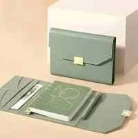 Libreta de Negocios Personalizada A5 de Cuero/PU, con Cierre Magnético Triple, Páginas Rayadas, Hojas Sueltas, Encuadernación Cosida, Regalo para Reuniones