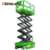 Plataforma Elevadora de Tijera Eléctrica Autopropulsada Compacta FASTER LIFT para Pequeños Proyectos de Construcción, Acero Aleado, Altura de Plataforma de 16 m
