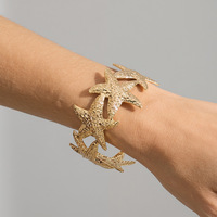 Bracelets ouverts vintage en forme d'étoile de mer, style rétro, pour femmes, à porter au quotidien, accessoires de mode, cadeaux pour femmes