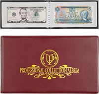 40 pochettes 20 feuilles Album de collecte de billets de banque Porte-billets en dollars transparents Livre de stockage d'argent mondial