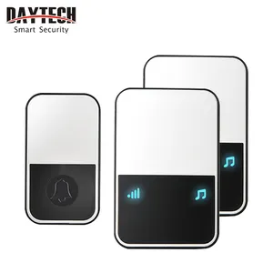 Daytech DB31 판매 무선 도어 벨 도어 차임 12v 강한 사운드 볼륨 초인종 2 수신기 1 버튼