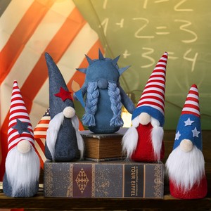 Gnomo Patriótico Hecho a Mano para el Día de <span class=keywords><strong>la</strong></span> Independencia, Decoraciones <span class=keywords><strong>del</strong></span> 4 de Julio, Gnomo con Bandera Americana para Adorno de Mesa en Fiestas en Casa - Product Image 3