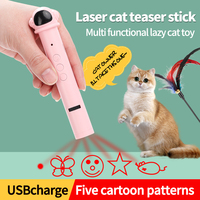 Jouet laser interactif automatique 2-en-1 pour chat, rechargeable par USB, en ABS, avec plumes, écologique, modèle SQ-02, vente en gros, personnalisable, nouveauté