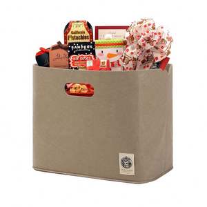 Poubelle bonne idée pour organiser les jouets pour animaux de compagnie panier à linge en coton feutre rond chien boîte à jouets panier de rangement avec poignée - Product Image 1