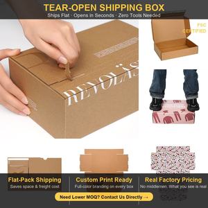 Caja de Envío con Cierre de Cremallera Fácil de Abrir, Ecológica, de Cartón Corrugado Kraft, Autosellable, para Envíos de Comercio Electrónico y Regalos - Product Image 2