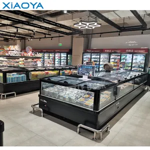 Customized Combined Island Freezer For Frozen Meat And Seafoods Supermarket -18 Degrees Frozen Food Freezer
