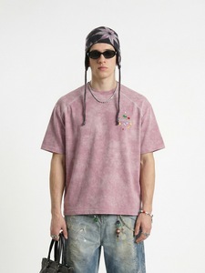 T-shirt streetwear oversize pour homme, coton vintage délavé à l'acide avec impression de citation « Don't Stop », mode urbaine - Product Image 4