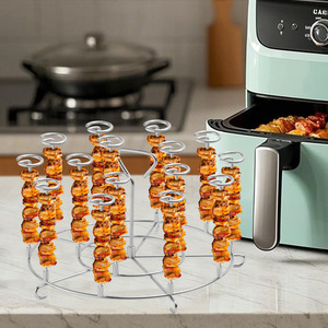 Cesta para <span class=keywords><strong>Kebab</strong></span> de Acero Inoxidable Cromado Antiadherente, Directo de Fábrica, para Freidora de Aire, Barbacoa, Camping, Desmontable, 12 Piezas, OEM ODM Personalizado - Product Image 2