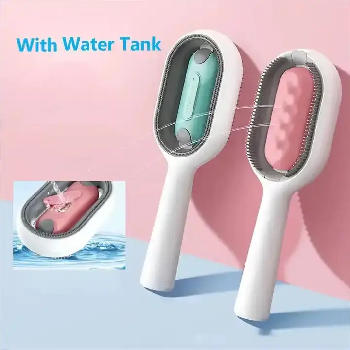 Hot Sale Dubbelzijdige Pet Trioming Cleaning Kam Pet Hair Remover Borstel Abs Hond Kat Hair Cleaning Borstel Met Watertank