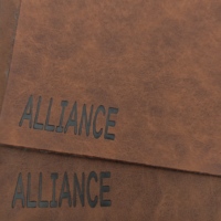Fourniture d'usine : Matériau thermochromique souple gaufré à changement de couleur par estampage à chaud pour étiquettes de marque, patchs en cuir, étuis à lunettes et chaussures