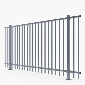 Clôture de piquet en métal en alliage d'aluminium, clôture ornementale <span class=keywords><strong>tubulaire</strong></span>, clôture de jardin à dessus plat en aluminium - Product Image 1