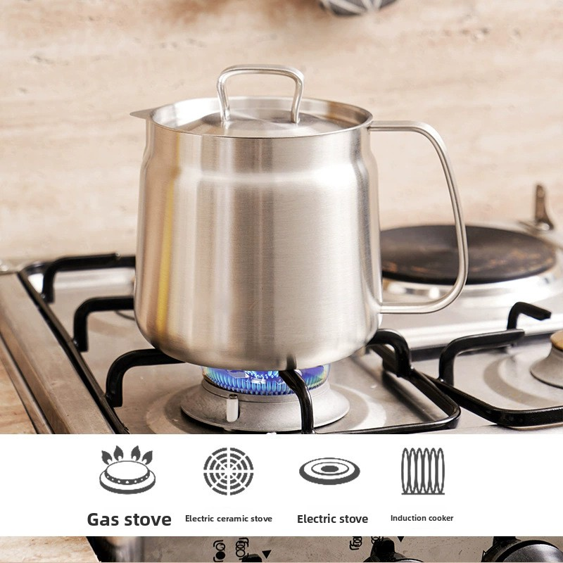 Stainless Steel Modern Multi-function Frying Pot with Lid Spout Oil Filter Induction Cooker Compatible Portable Heat Resistant · image 4
