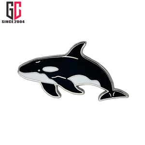 15 ans d'usine personnalisé métal orque baleine émail épinglette cadeau pour les amoureux des tortues vie marine océan et aquarium créatures cadeau - Product Image 2