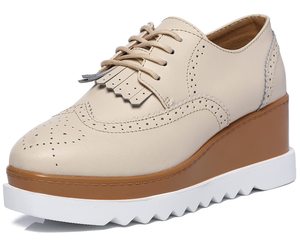 Venta al por mayor de las mujeres de punta cuadrada con cordones Plataforma Cuña Oxford <span class=keywords><strong>Mocasines</strong></span> Vestido formal Zapatos planos <span class=keywords><strong>Borlas</strong></span> de moda Oxford <span class=keywords><strong>Mocasines</strong></span> - Product Image 3