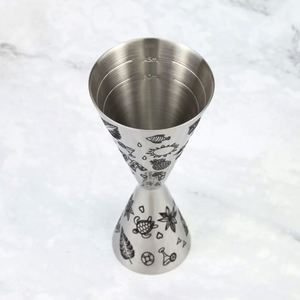 ที่ตวงเหล้าแบบสองด้าน Tiki Etching ขนาด 1+2 ออนซ์ ทำจากสแตนเลส 304 ยี่ห้อ Mr.Slim พร้อมเครื่องมือบาร์เทนเดอร์ ถ้วยตวงโลหะขนาด 10/20/45 มล. - Product Image 3