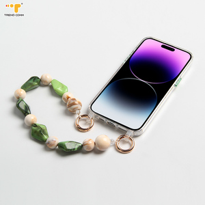 Ciondolo Natalizio per Telefono in Acrilico con Catenina a Serpente, a Forma di Fagiolo, Campanella in TPU, Trasparente, con Pietra Naturale, per Cellulare e Chiavi - Product Image 6