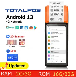 OEM POS H10 Handheld Mobile Android 13 8-Core 4G Billing POS Terminal Kassenkasten POS Maschine für Restaurant