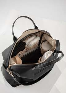Sac à dos léger pour couches pour mamans avec bretelles en cuir Nappa, sac à langer spacieux avec plusieurs poches - Product Image 5