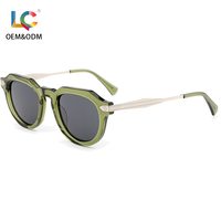 Lunettes de soleil de luxe en acétate en gros avec branches métalliques, protection UV 400, polarisées, pour hommes et femmes, accessoires de protection solaire