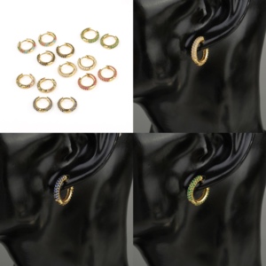 Boucles d'oreilles gothiques colorées pour femme, piercing hélix en forme d'arc-en-ciel, style créole, classique, fermoir à clou fin, 16mm 18mm, nouveauté - Product Image 5