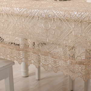 <span class=keywords><strong>Elegante</strong></span> <span class=keywords><strong>Runner</strong></span> da Tavola Rettangolare Beige con Ricamo Floreale in Pizzo Francese Intrecciato a Mano per Eventi, Cene e Tè - Product Image 6