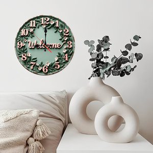 Horloge murale ronde en bois 25 cm, silencieuse, à quartz, pour bureau et décoration d'étude - Product Image 3