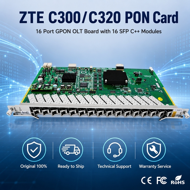 Brand New ZXA10 Board 16 SFP Modules C++ ZTE C320 GPON OLT PON Card GTGH 16 Ports for ZXA10 C300 C320 Managed PON Card